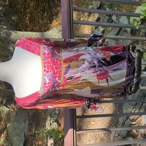 ECI Multicolor Silk Floral Tunic